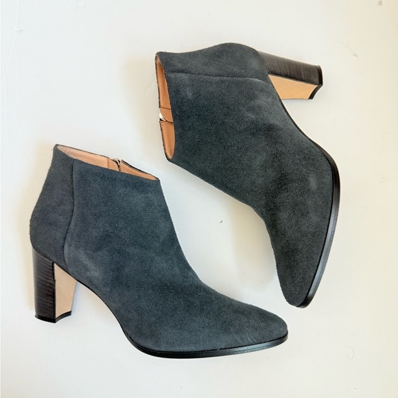 Manolo Blahnik Grey Suede Leather Brusta block heel ankle booties EU 39 - Picture 3 of 9